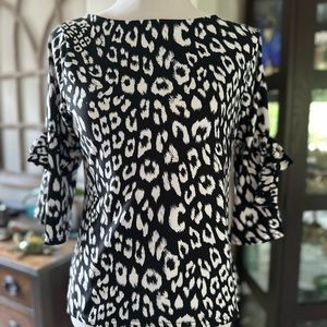 Boat neck 3/4 bell sleeve petite top